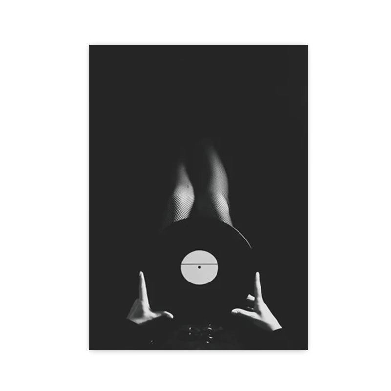 Black & White Music Records Canvas Poster