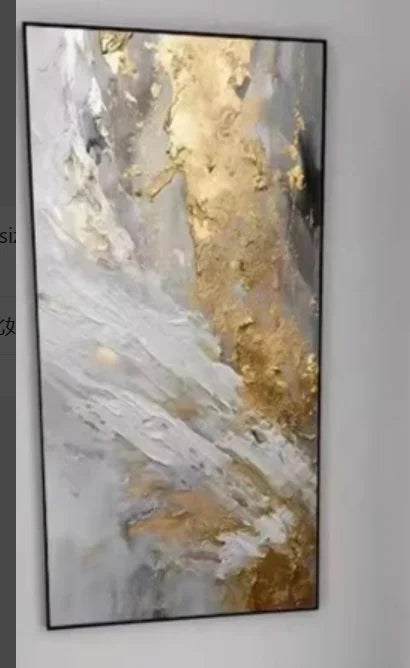 Large Hand-Painted Abstract Oil Painting