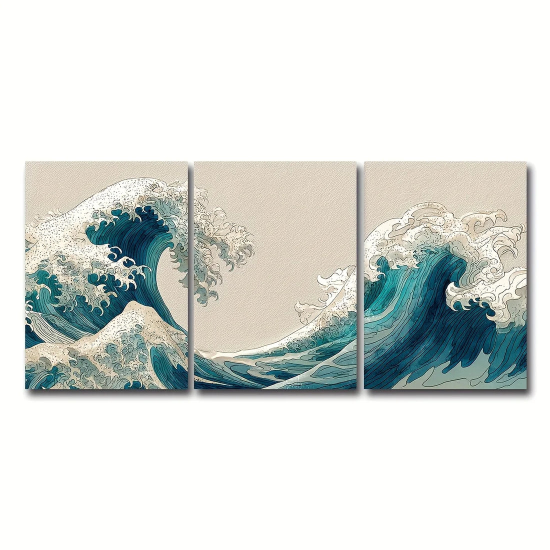 3-Piece Japanese Quiet Wave Wall Art