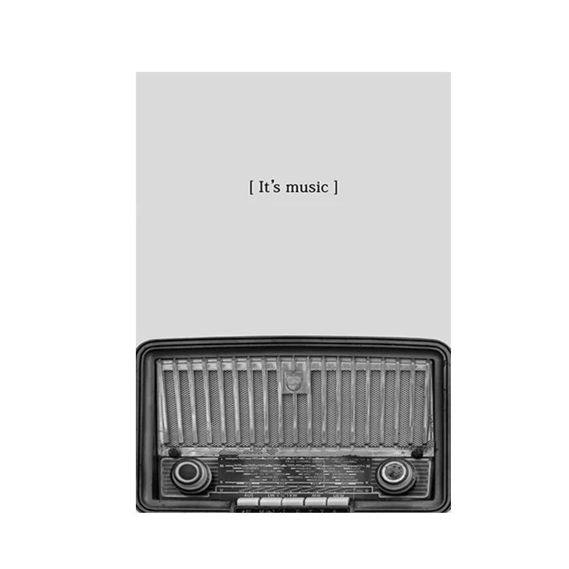 Black & White Music Records Canvas Poster