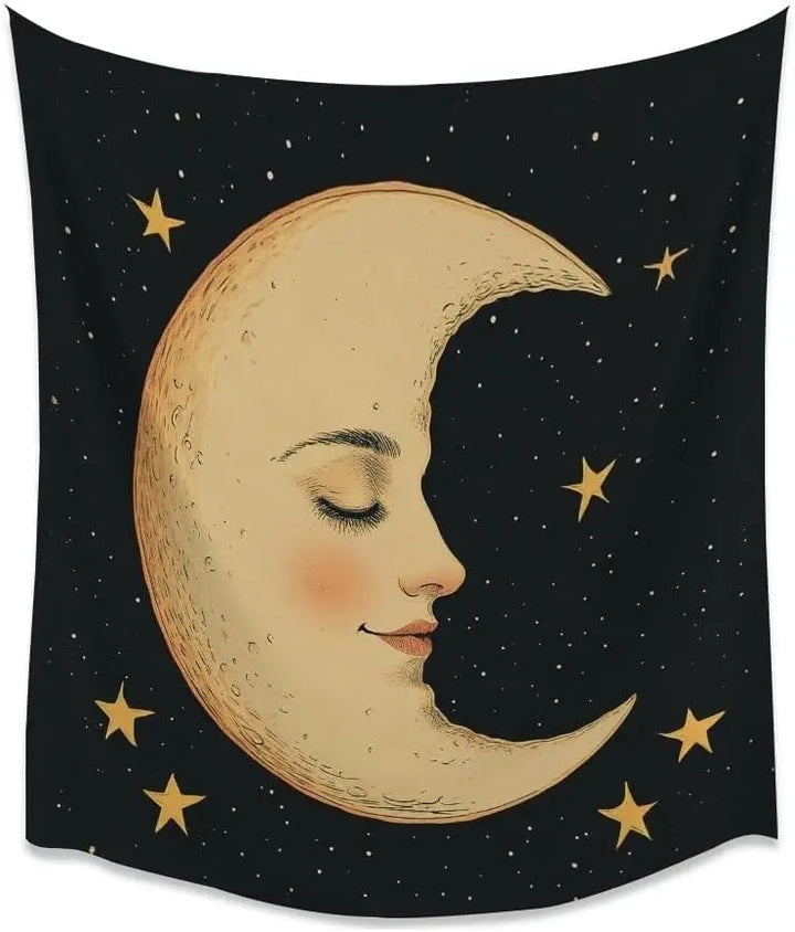 Vintage Boho Sun & Moon Wall Tapestry