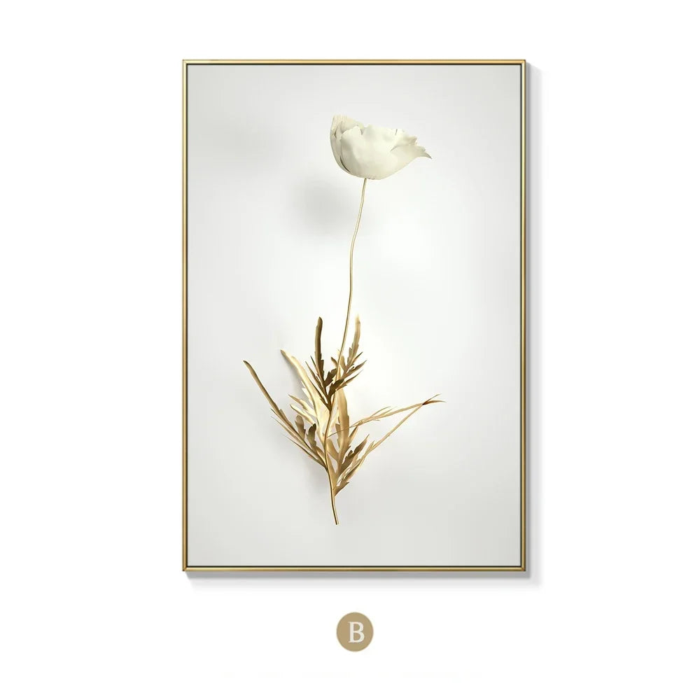 Scandinavian Gold Botanical Wall Art