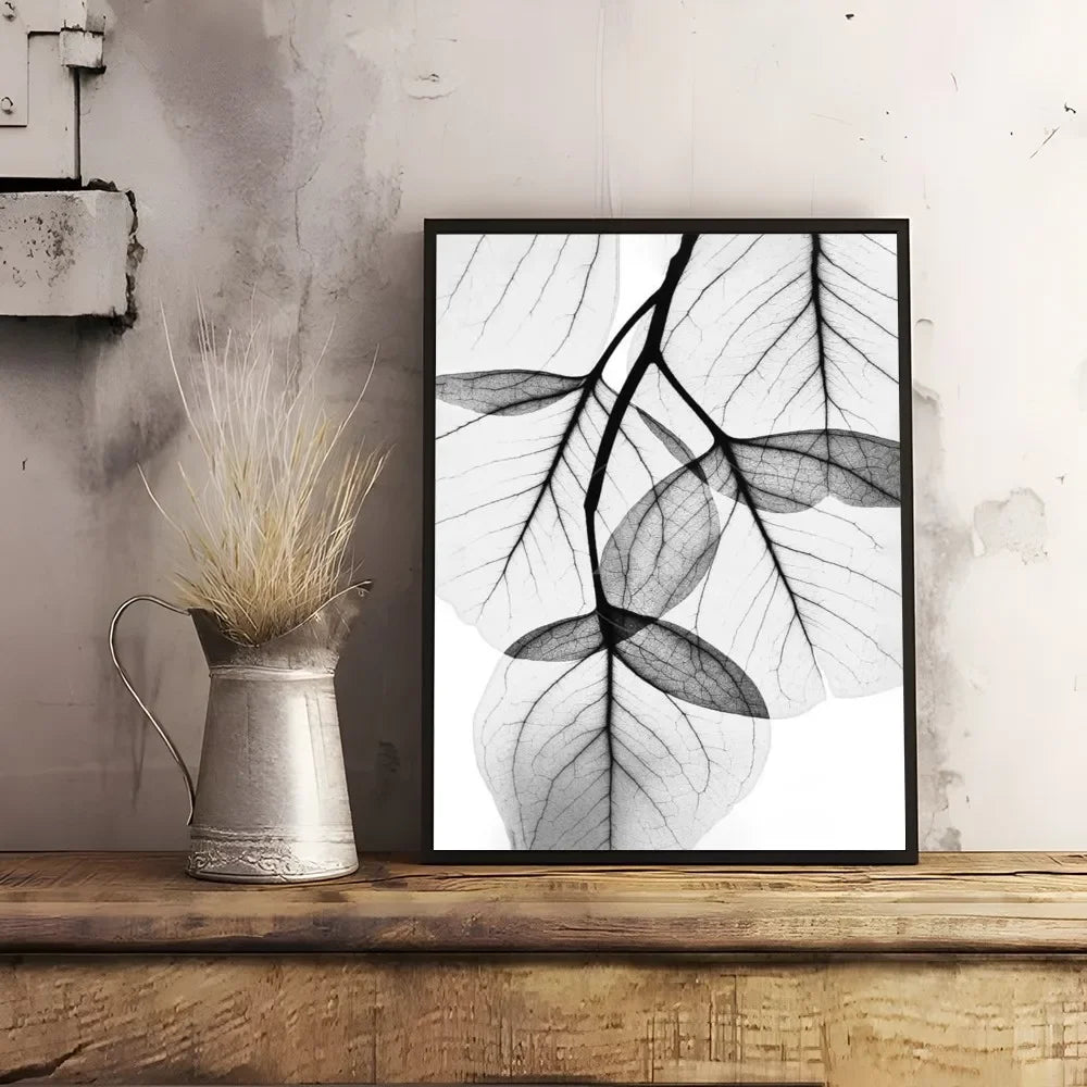 Black & White Plant Canvas Wall Art
