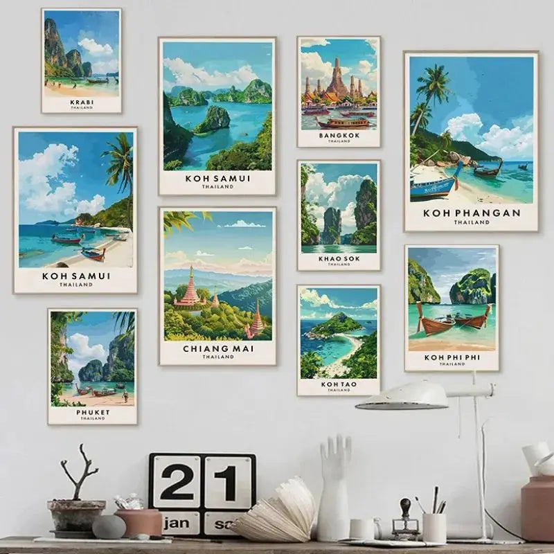 Thailand City Travel Canvas Poster