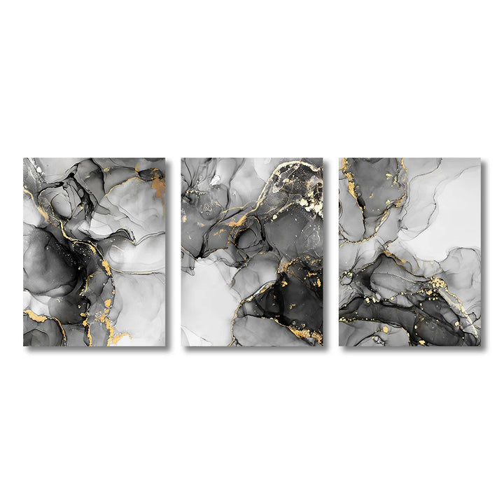 Black & White Gold Marble Canvas Art