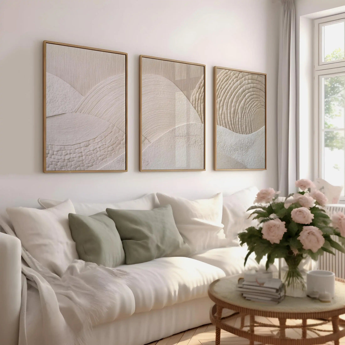 Japandi Triptych Nature Canvas Art Set