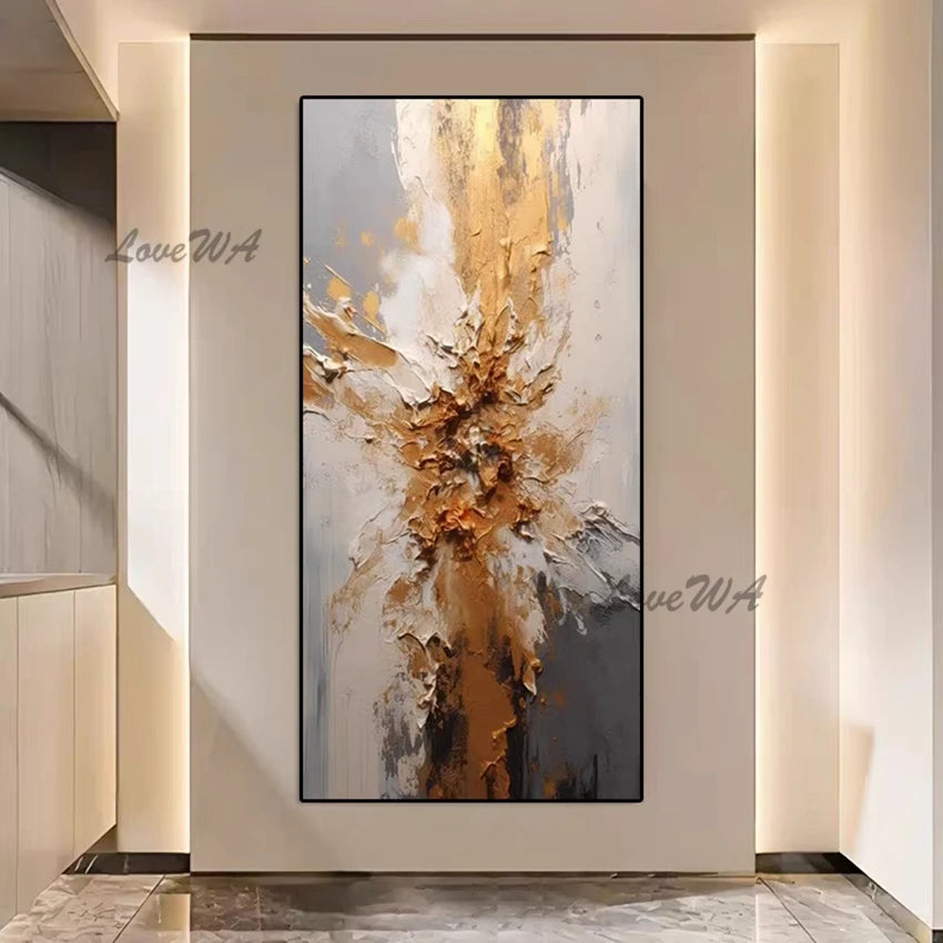 Large Hand-Painted Abstract Oil Painting