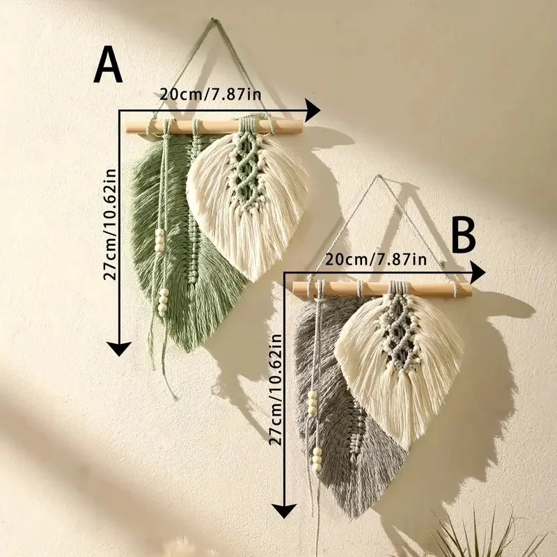 Handmade Macrame Leaf Wall Decor