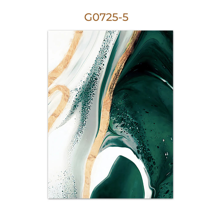 Modern Green Gold Abstract Canvas Art