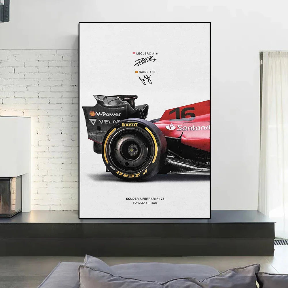 Formula 1 Race Car Canvas Poster