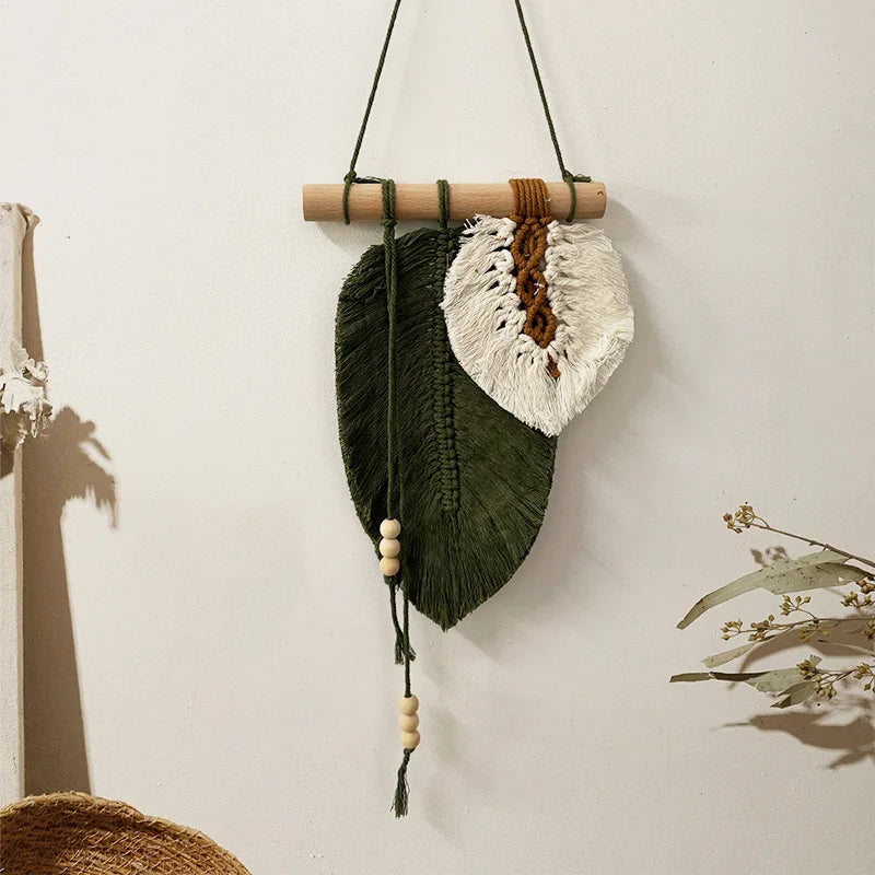 Handmade Macrame Leaf Wall Decor