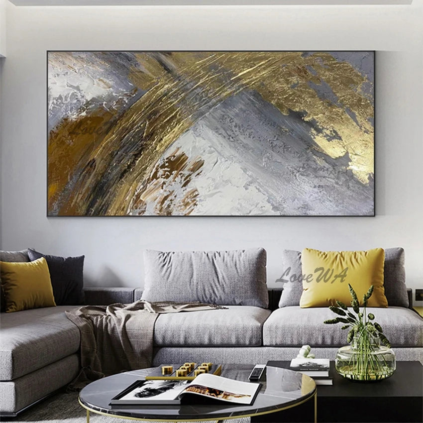 Large Hand-Painted Abstract Oil Painting