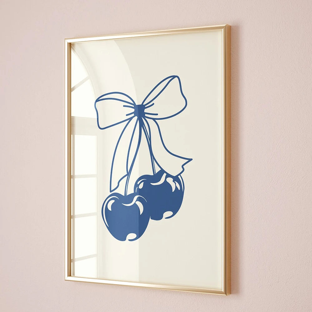Blue Bow Cowgirl Canvas Art Poster