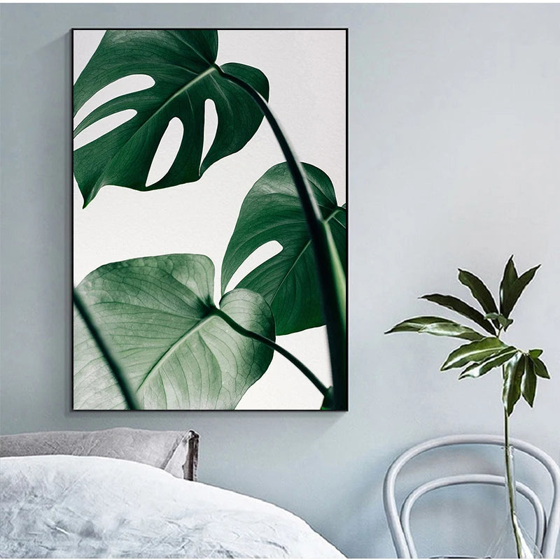 Tropical Monstera Palm Canvas Poster