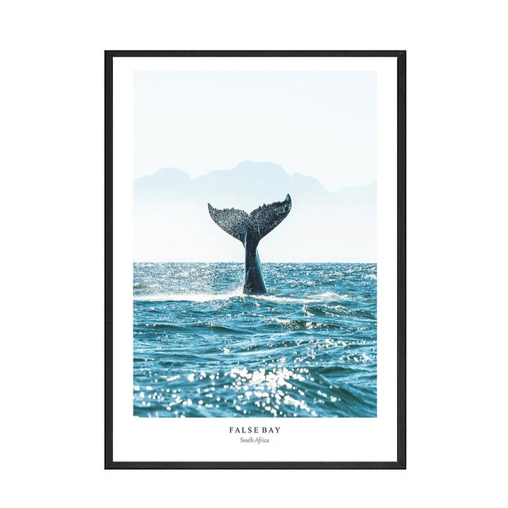 Blue Whale Tail Minimal Canvas Poster