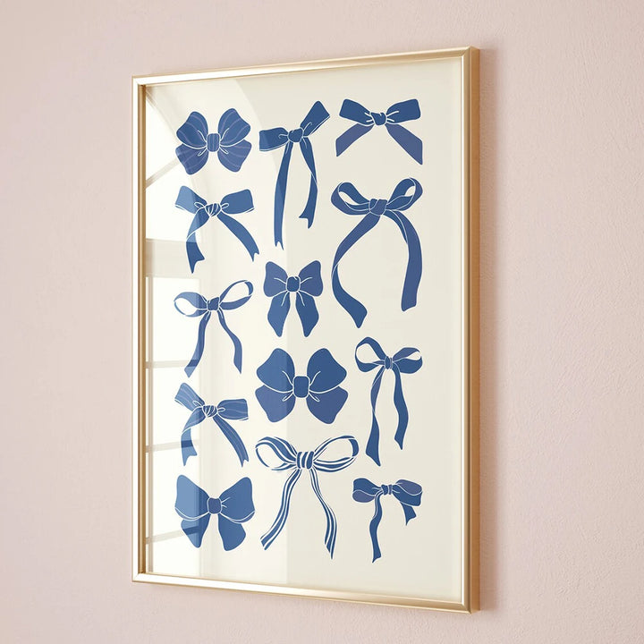 Blue Bow Cowgirl Canvas Art Poster