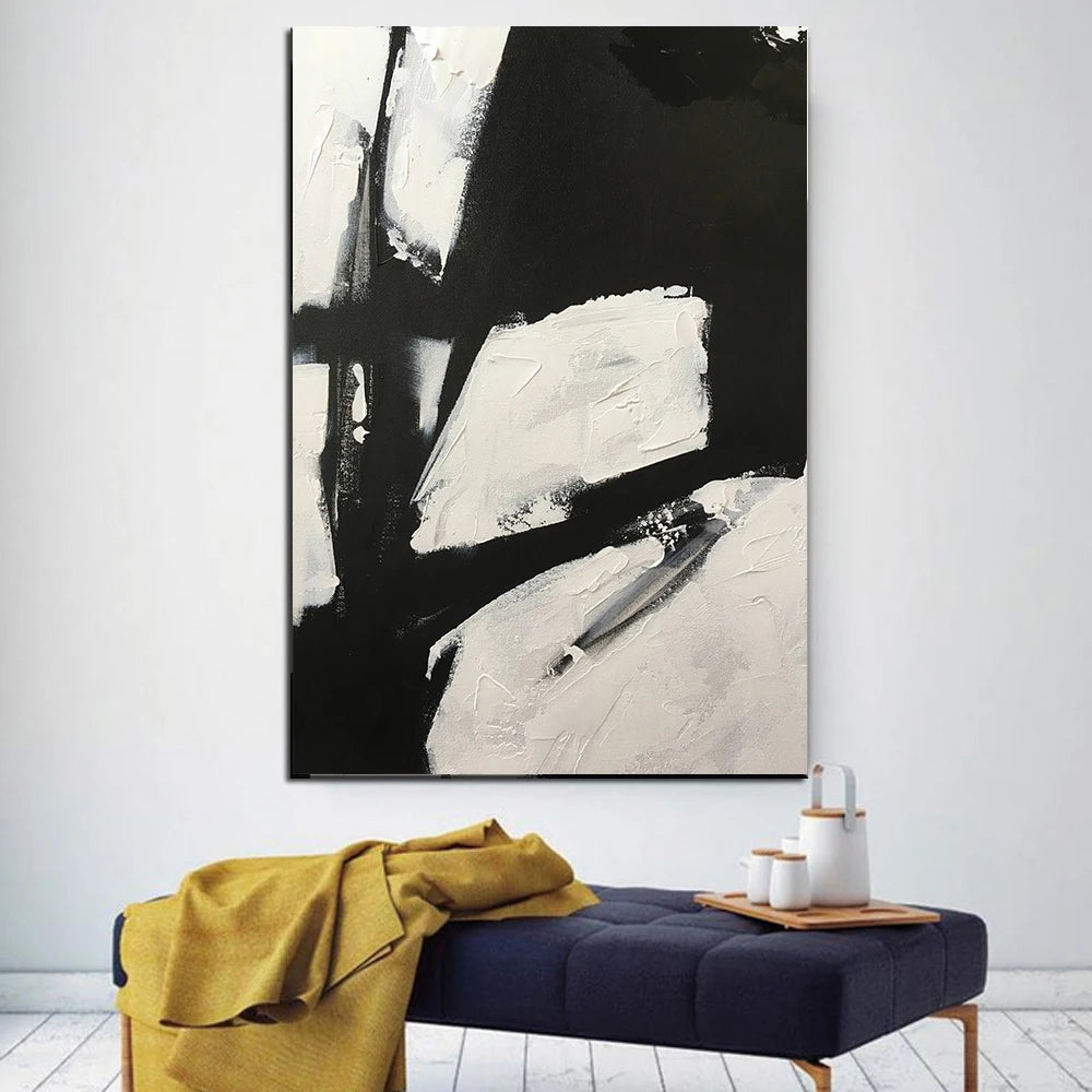 Modern Black & White Plant Canvas Poster