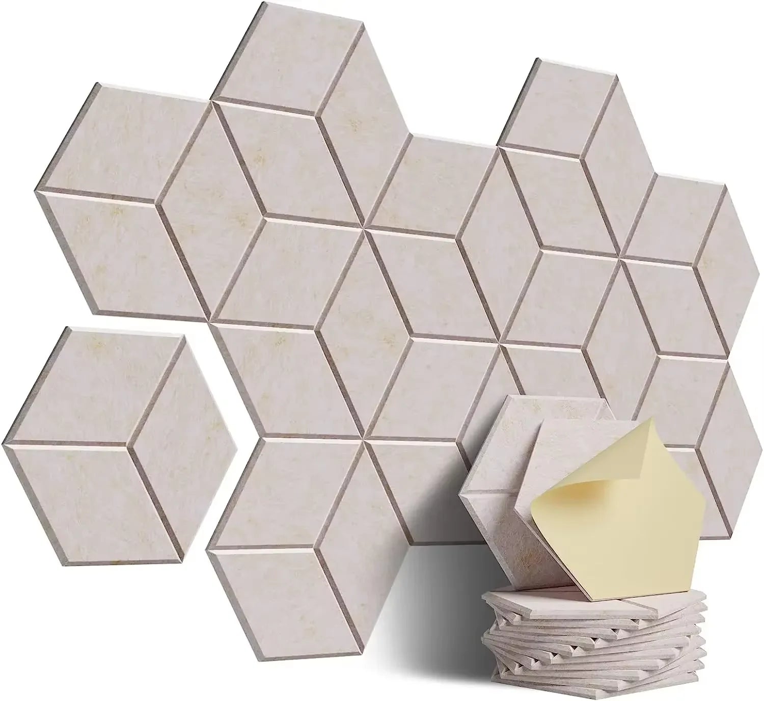 12-Pack White Hexagon Acoustic Panels