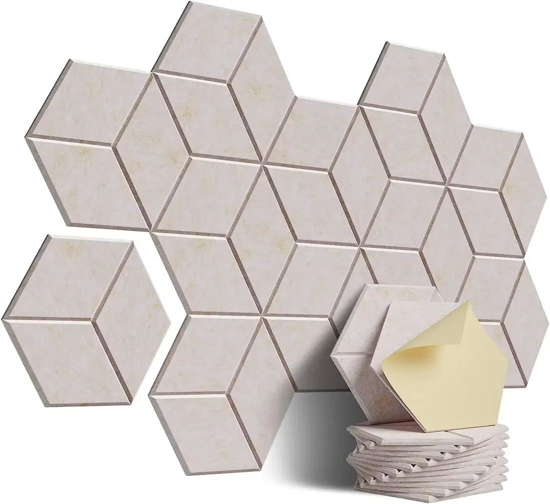 12-Pack White Hexagon Acoustic Panels